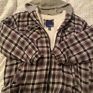 Men’s XL Sherpa Lined Hooded Zipper Jacket